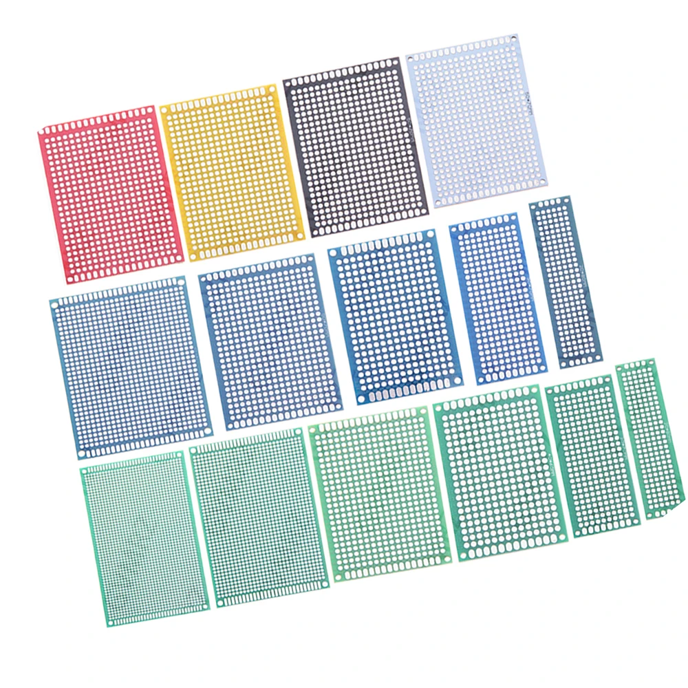 5PCS 3x7 4x6 Double Sided PCB Prototype Board Universal Through Hole Perfboard Assorted Sizes and Colors for DIY Electronics 5x7