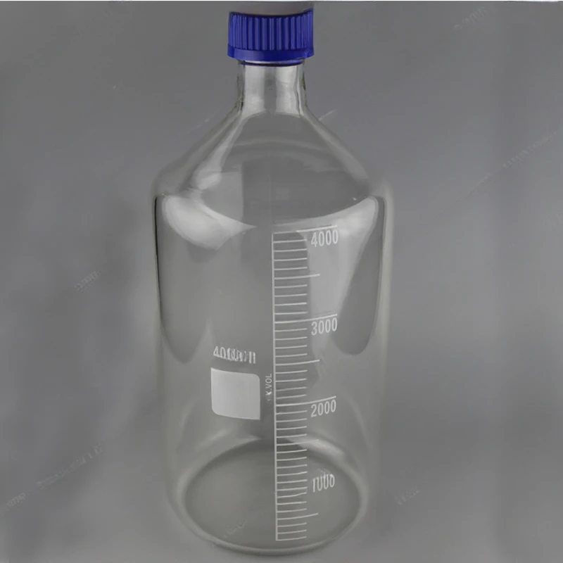 4000ml glass tube blue cap reagent bottle 4L silk mouth sample cultivation high temperature resistance