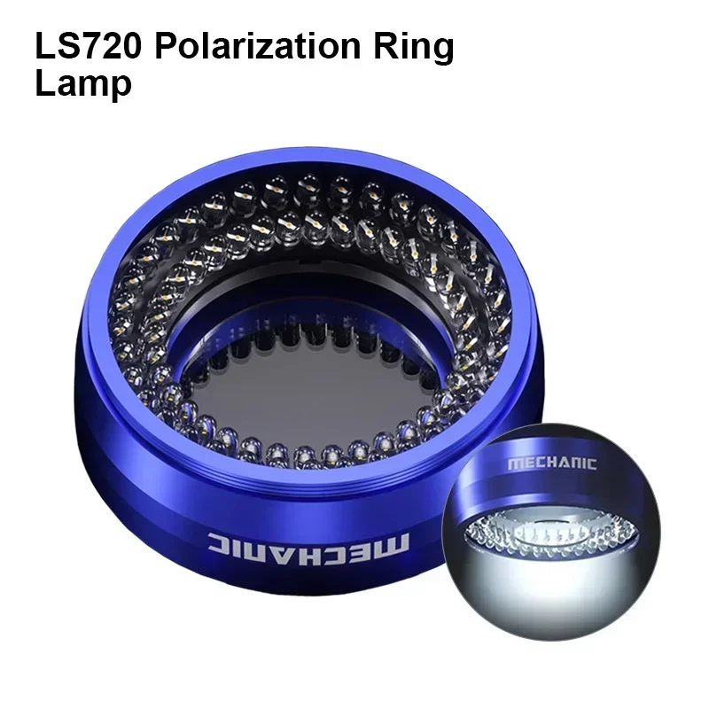 MECHANIC LS720 Polarized Ring Lamp for Most Stereo Microscope Portable Motherboard Repair Eliminate Reflections Ring Light