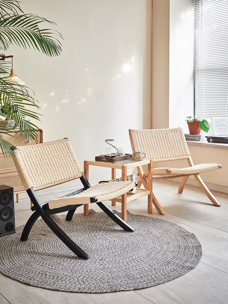 

Vine folding chair, lounge chair, balcony, leisure chair, Nordic simple modern single person rattan chair, homestay indoor