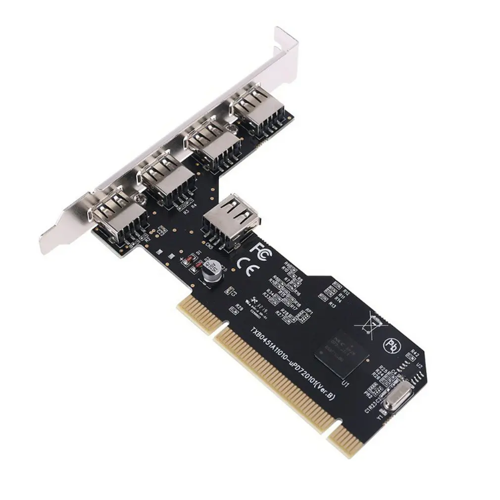 

2024 Hot 4 in 1 Expansion Adapter Card PCI To 5 USB2.0 Desktop NEC Chip Expansion Riser Card Circuit Board Hub Card Dropshipping