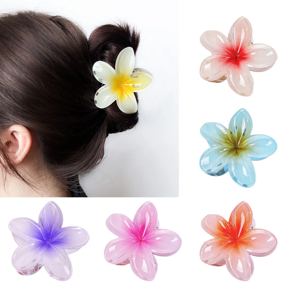 

Retro Egg Flower Hair Clips Women's Sweet Sle Hair Accories ark Clamp Ba of Head Bun Hairpins Faionable J...