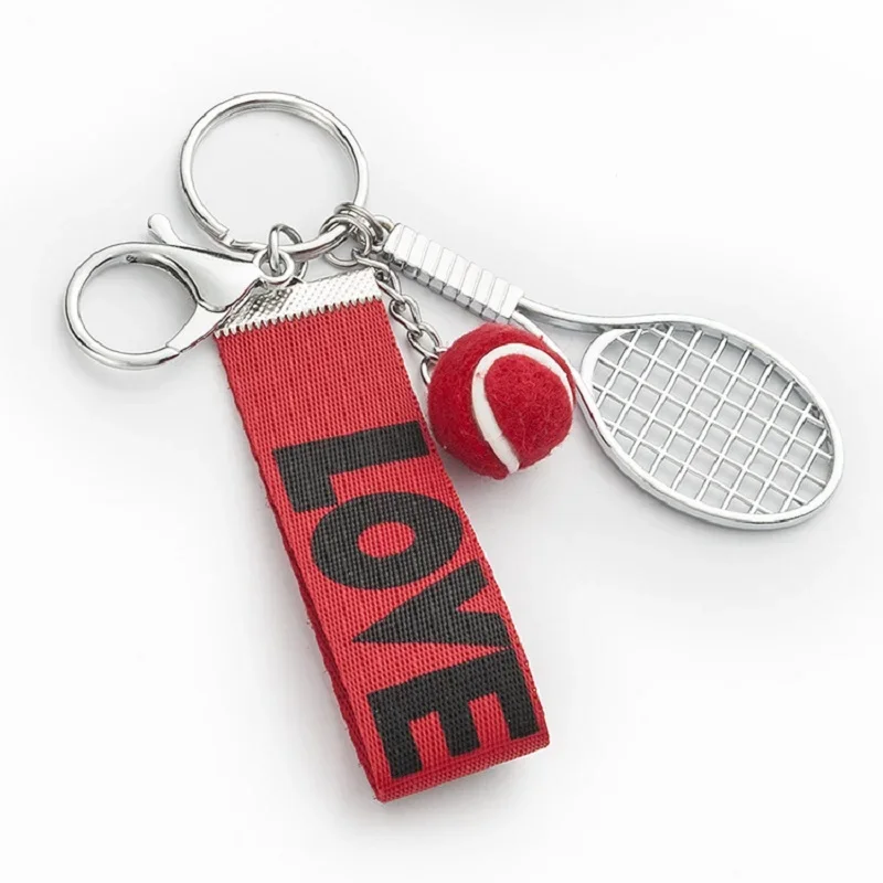 2021 New Mini Tennis Racket Keychain Creative Cute 6 Color Love Sport Keychains Car Bag Pendant Keyring Sports Enthusiast Choice