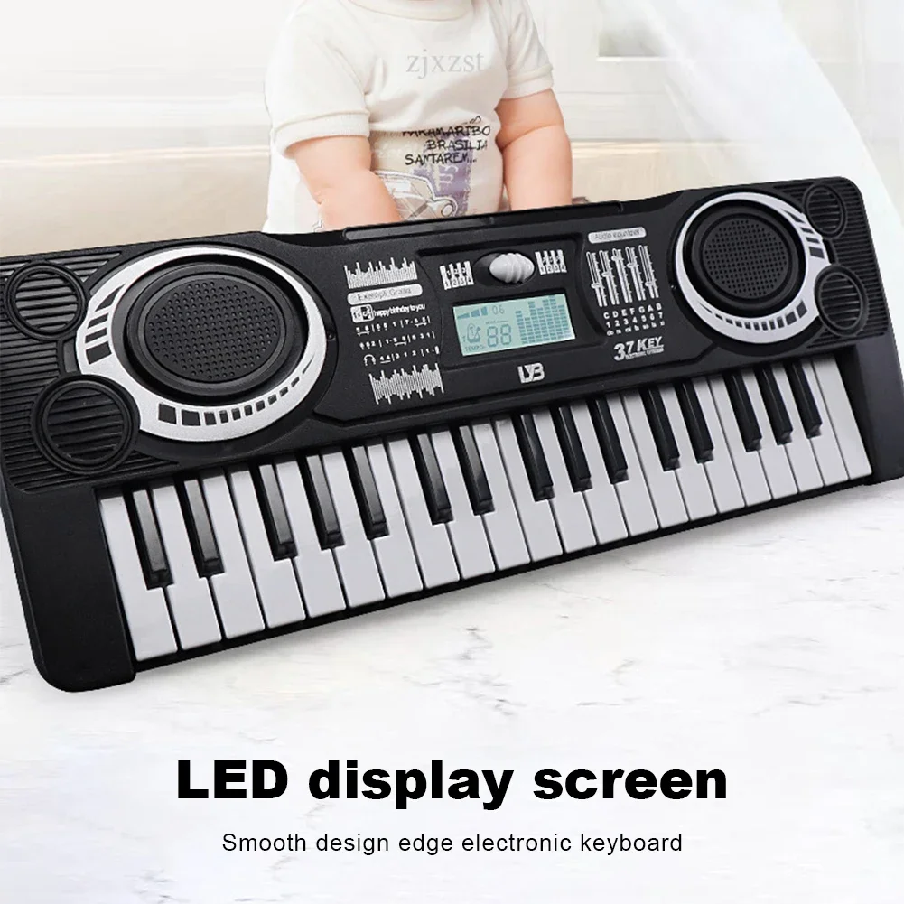 Portable 37 Keys Electronic Piano Digital Keyboard Piano LED Display Musical Instrument Kids Toy Electric Piano For Children