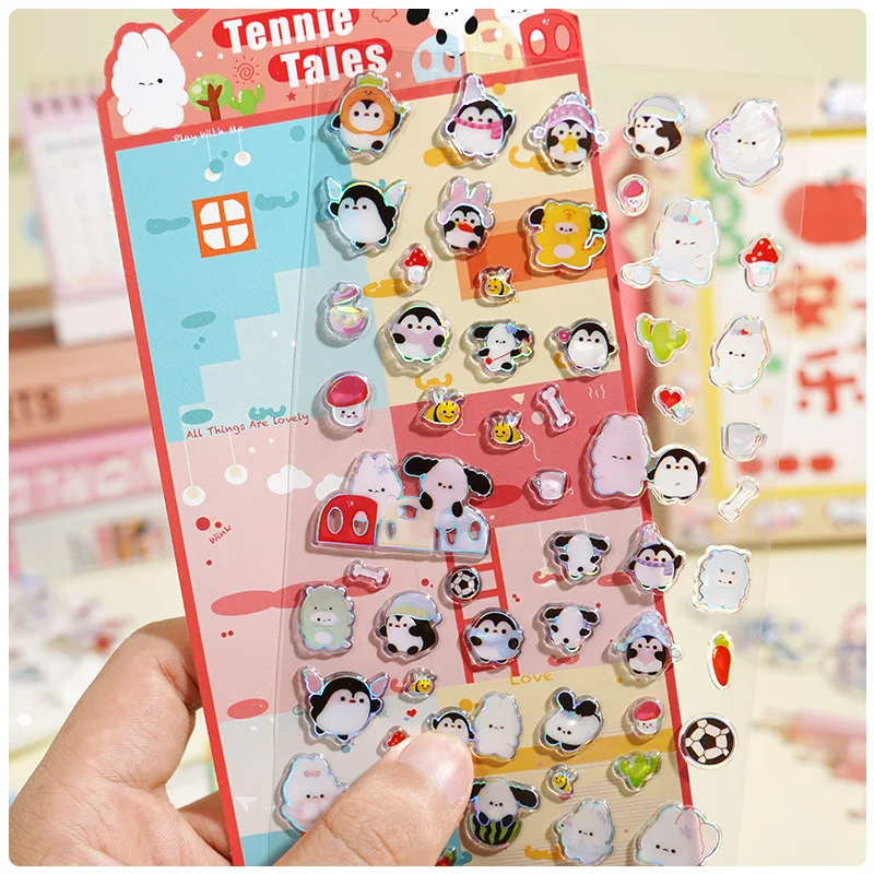

4 Pcs/Lot Candy Mini Cartoon Penguin Decor Stickers Scrapbooking Diy Journaling Cute Stationery Diary Sticker
