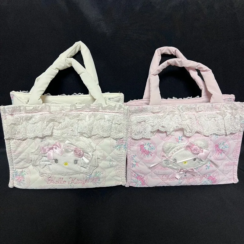

Sanrio Lace Bridal Series HelloKittys and CharmmyKitty 2-in-1 Crossbody and Handbag Anime Toys for Girl Birthday Gift