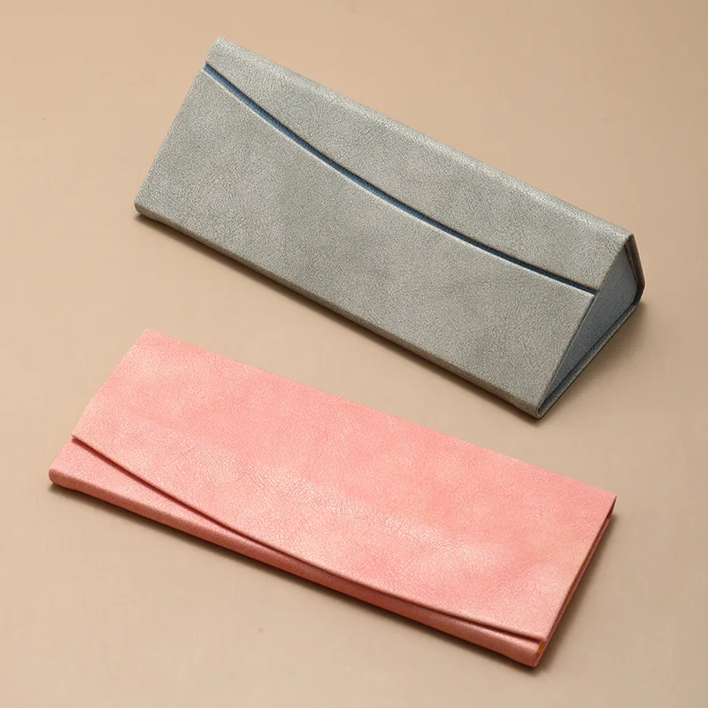 Portable anti-pressure folding eyeglass case - stylish eyeglass flip-top storage box