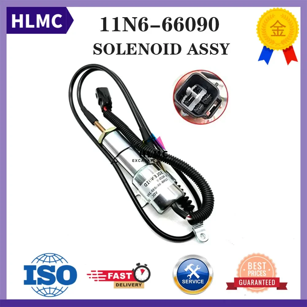 

11N6-66090 24V Fuel Shut Off Stop Solenoid Parts For Hyundai R210 R215-7-9 R225-9 Daewoo Doosan DH220-5 11N6-666030-24