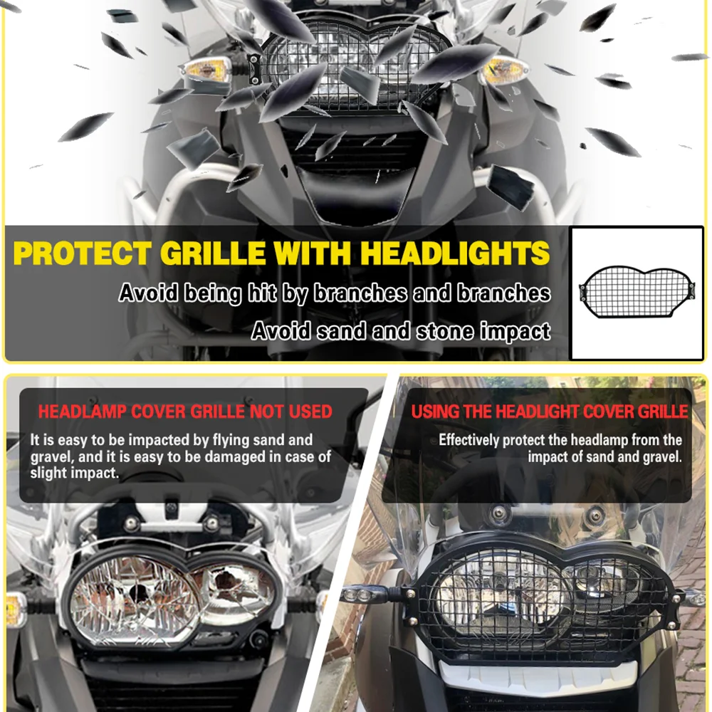 Motorcycle Head Light Headlight Guard Cover Protector Grille GS1200 Oil Cooled For BMW R1200GS Adventure R1200 GS/ADV 2004-2012