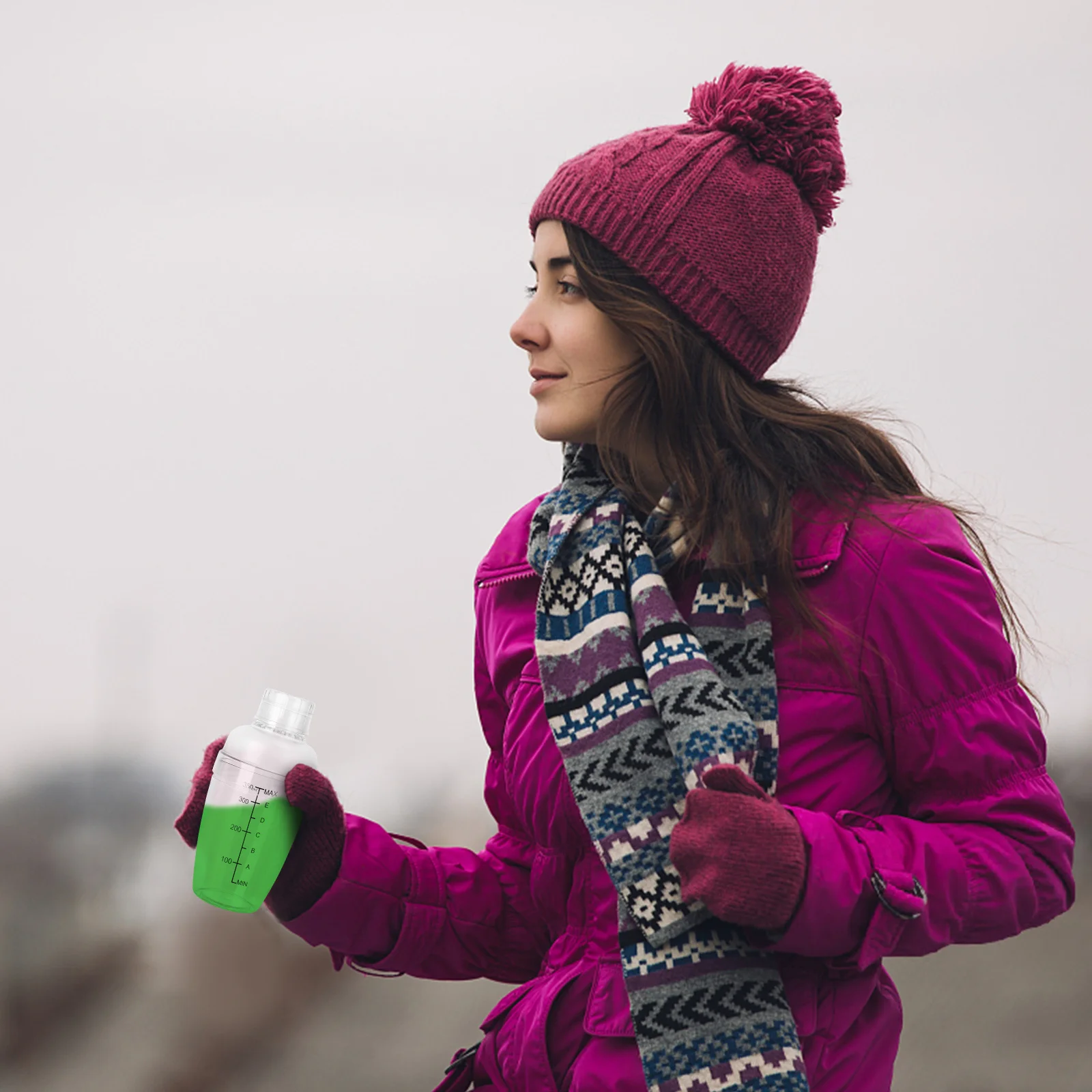 

350Ml Pc Resin Transparent Shaker Anti-Fall Mixer Cup Anti-Scalding Leak-Proof For Home Bar Use Clear Scale Easy Grip Kitchen