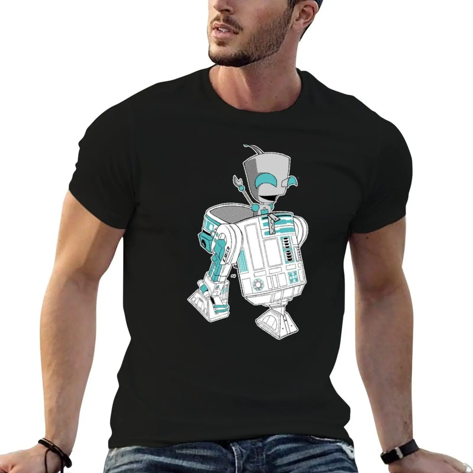 

Two little robots - colour version T-Shirt t shirts cotton 100% man t shirts cotton T-Shirt