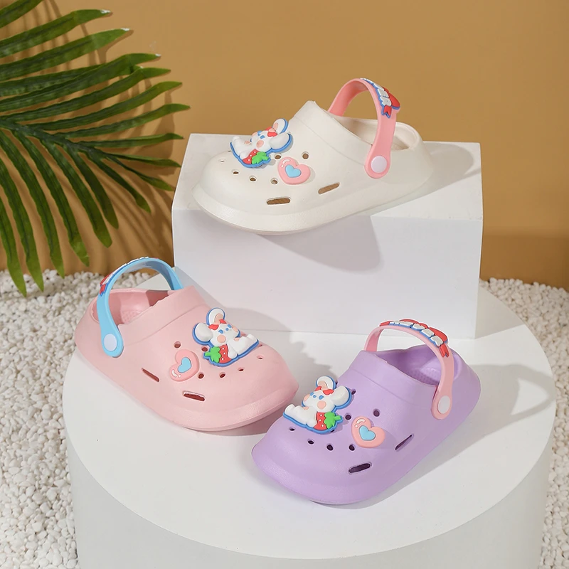 Cute Summer Children's Slippers Soft EVA Girls Home Causal Shoes Cartoon Rabbit Kids Beach Slippers Fashion Bathroom Versatile