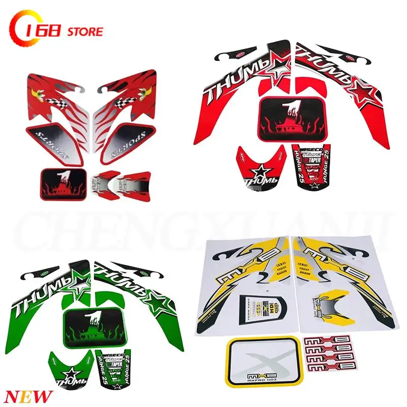 Complete CRF50 Sticker Decal Graphics Fairing Kit for CRF 50 PIT Dirt BikeMotorcycle Accessories Parts
