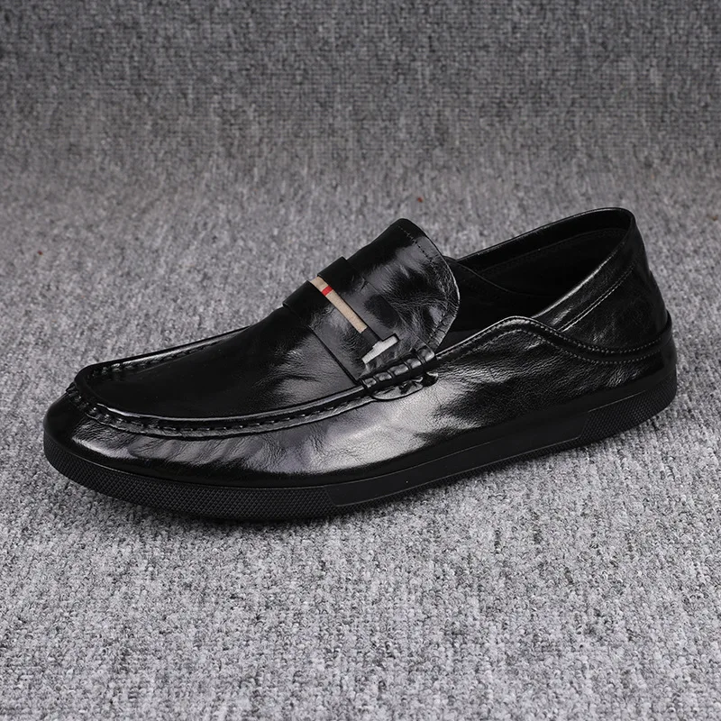 

Cowhide Men's Casual Business Leather Shoes Low Cut Soft Soled Men's Driving Shoes Loafers Shoes