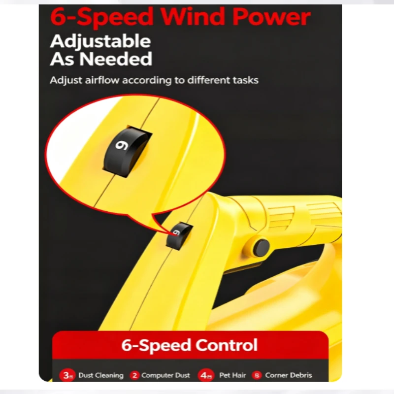 Portable Handheld Blower With Dual Mode Function For Outdoor And Indoor Cleaning Applications