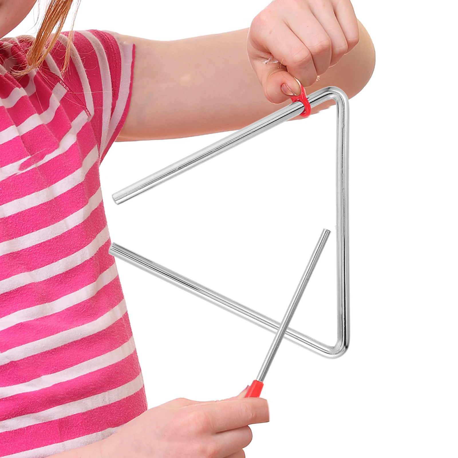 

Music Triangle Bell Cymbals for Kids Instruments Metal Classroom Hand Percussion