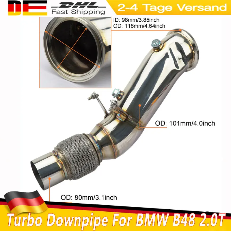 Image of Turbo-Downpipe für BMW B48 2.0T F20 F21 F22 F23 F30 F31 F34 120i 125i 220i 230i 320i 330i 420i 430i F32 F33 F36 2.0T 2016 Auto-Abgaskrümmer