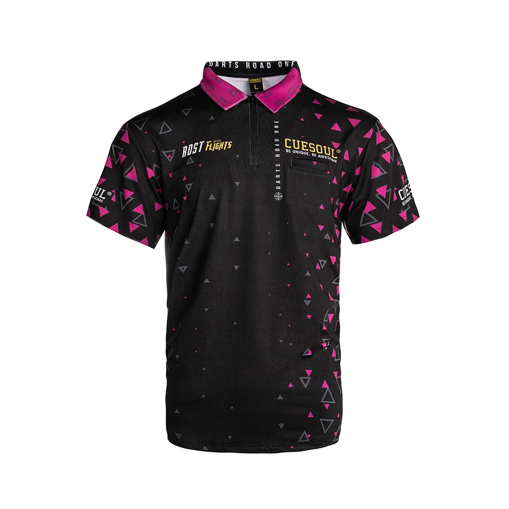 

CUESOUL New Launch DARTS ROAD ONE Dart Shirt Dart Jersey-Purple Red and Black