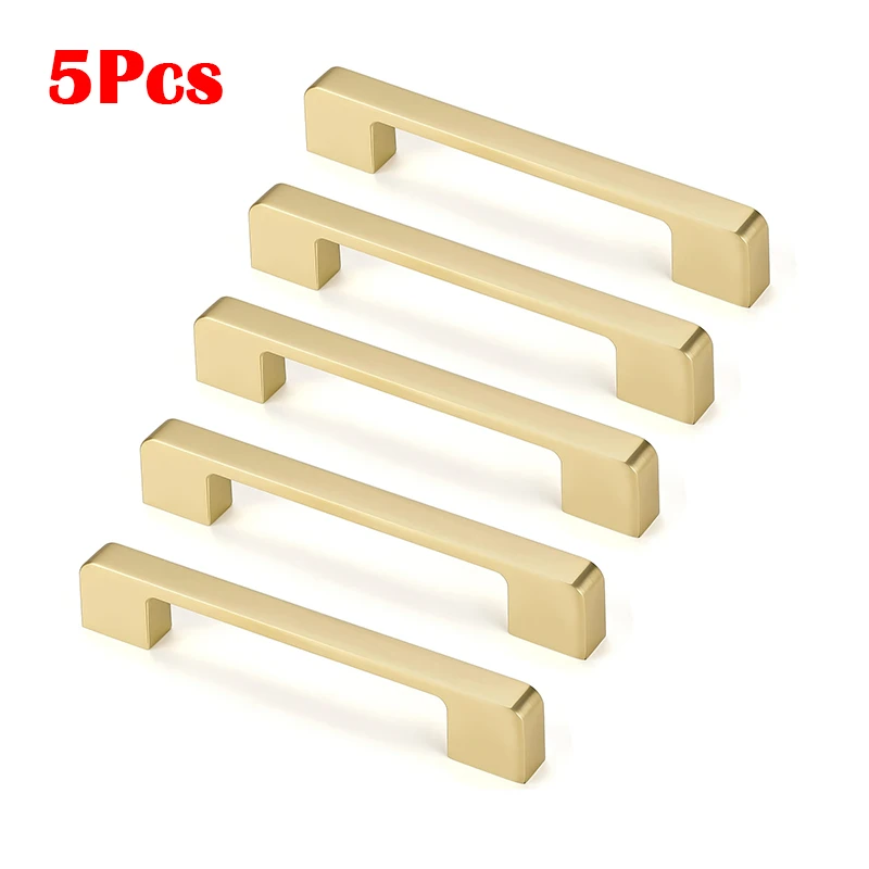 5Pcs Gold Space Aluminum Handles Kitchen Door Cabinet Straight Handle Pull Furniture Hardware DIY Home Renovation Accessories