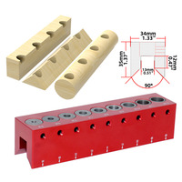 Fonson Woodworking 4mm-12mm Pocket Hole Doweling Jig 45 Degree Self-centering Vertical Drilling Guide Punching Hole Locator