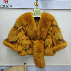 2024 Winter Lady 100% pelliccia di volpe naturale cappotto stile corto di buona qualità vera pelliccia di volpe giacche da donna vera pelliccia di volpe cappotti