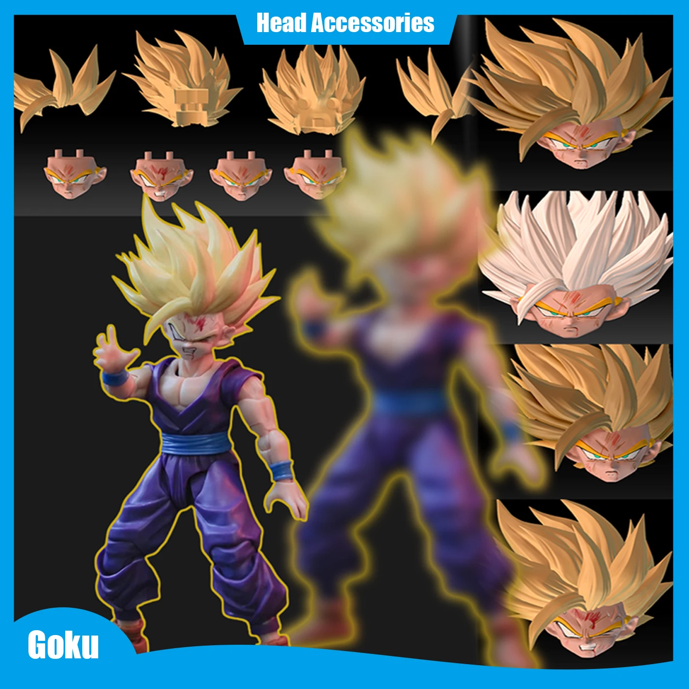 

Dragon Ball Super Saiya Ssj2 Son Gohan 3.0 Heads Accessories S.H.Figuarts Shf Anime Action Figures Collection Models Toys Gifts