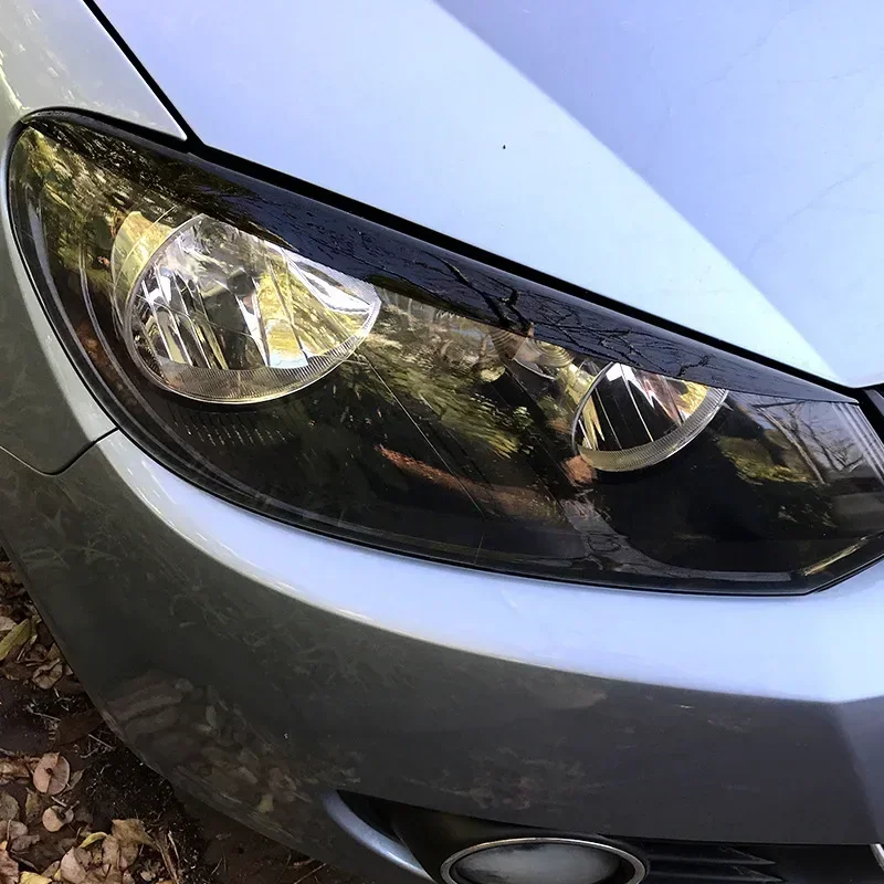 Black Headlight Eyebrow Eyelid Cover Decorative Trim Fit for VW Golf 6 MK6 GTI GTR 2008-2013 Car Accessories
