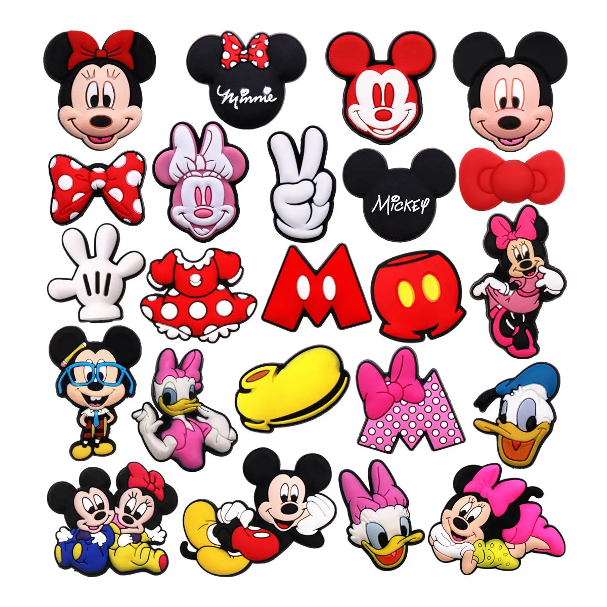 1pcs Original Cartoon Mickey Minnie PVC Shoe Charm Accessories Designer Sandals Upper Decorations Buckle Children Best Gifts