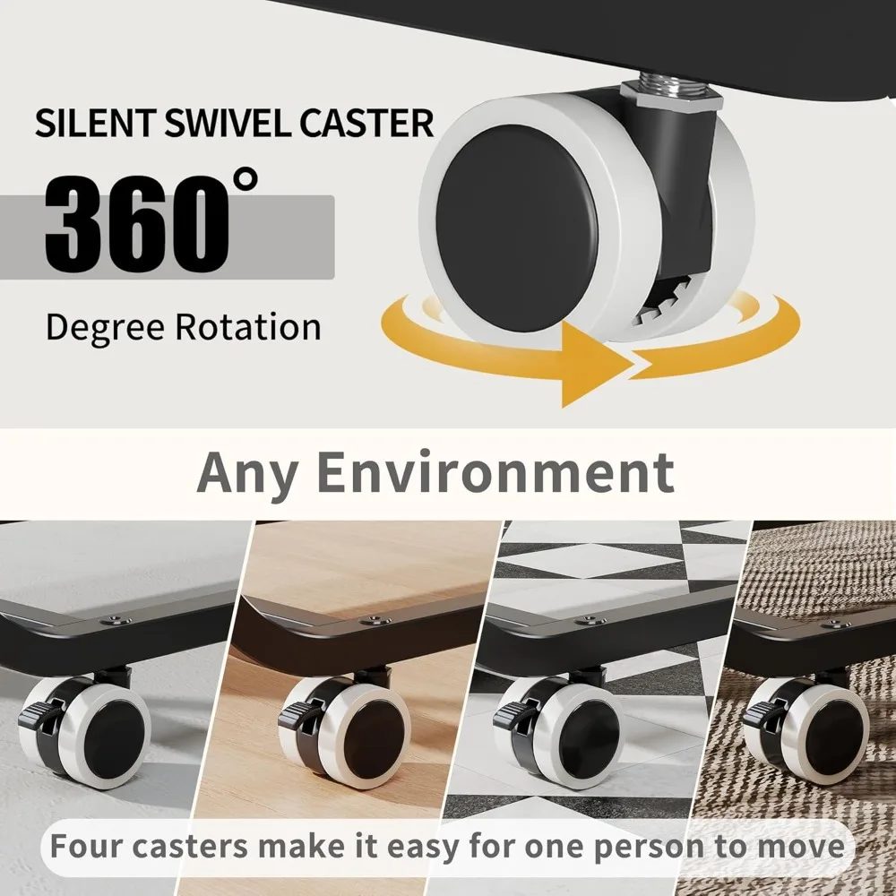 سرير قابل للطي مع مرتبة، سرير قابل للطي مقاس 74 × 46 للبالغين، سرير مزدوج محمول مع لوح رأسي وإطار معدني قوي #6