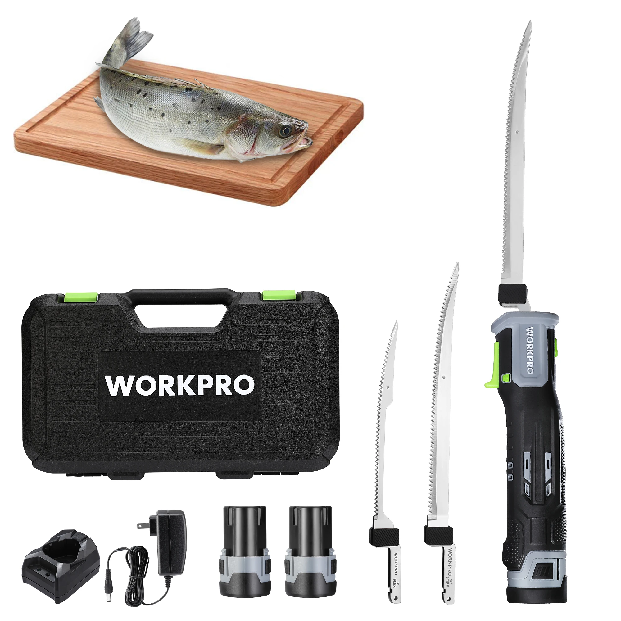 WORKPRO 12V Cordless Electric Fillet Knife 8