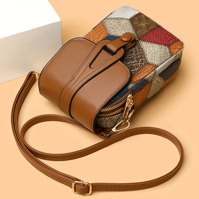 

Мобильная сумка, сумка через плечо, женская сумка через плечо с несколькими отделениями на молнии, модная повседневная маленькая сумка из мягкой кожи