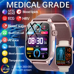 Medical Grade ECG Smart Watch For Women Blood Glucose Uric Acid AI Diagnostic Detector Women Menstrual Health Tracker
