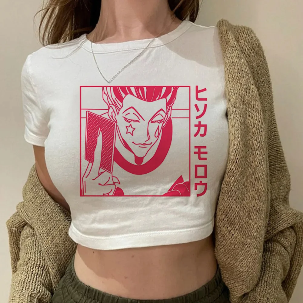 Killua Hunter x Hunter Hisoka cropped top shoujo vintage emo kawaii summer t shirt anime kawaii clearance sales gyaru