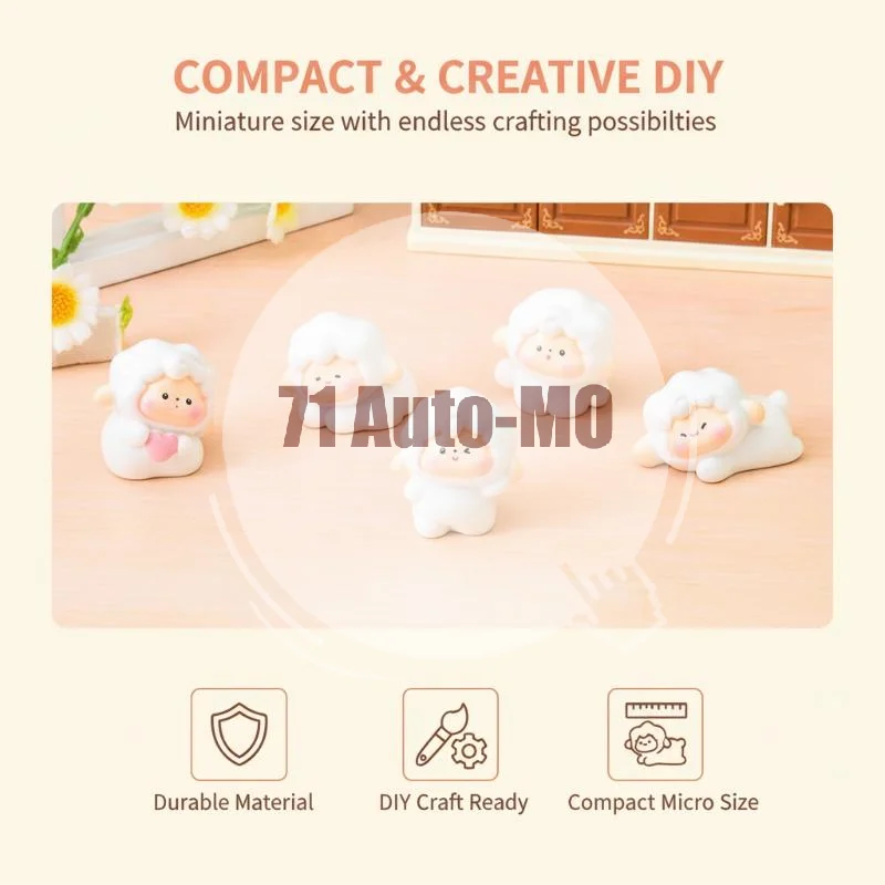 Cute Lamb Car Interior Decor 1/6PCS Adorable Sheep Figurine Auto Center Console Dashboard Ornament for Car Owners Gifts