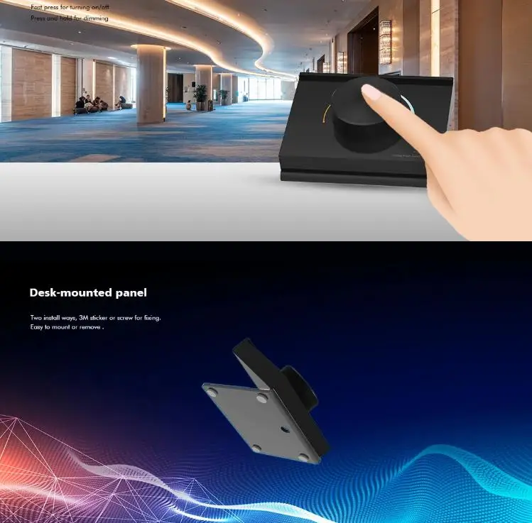 2.4G RF Table Type 1 Zone Desktop Dimming Remote for Skydance Single Color Dual White RGB Controller Receiver