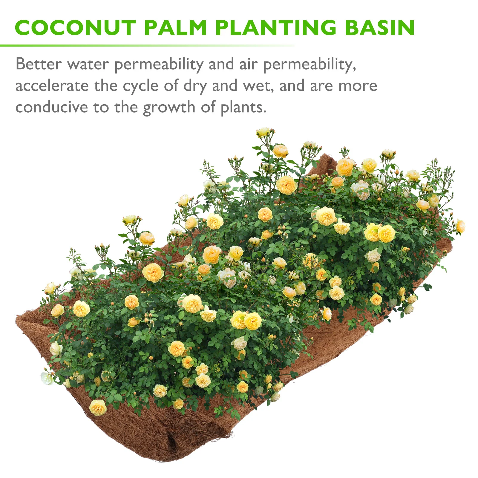 

2Pcs Coconut Palm Planting Pot Breathable Garden Balcony Vegetable Flower Pots Rectangular Nursery Plants Planter Degradable