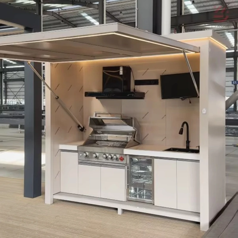 Custom Stainless Steel  Outdoor Kitchen Island with Sink and Storage Lightweight Durable and Perfect for Outdoor Cooking Spaces