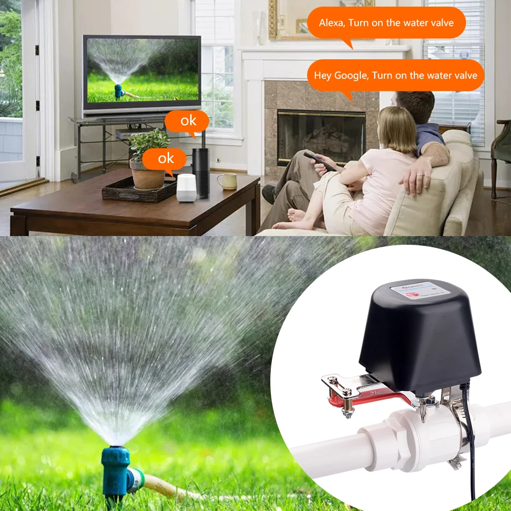 SMARSECUR Zigbee Wireless Control Gas Water Valve Smart Life Shut OFF Controller