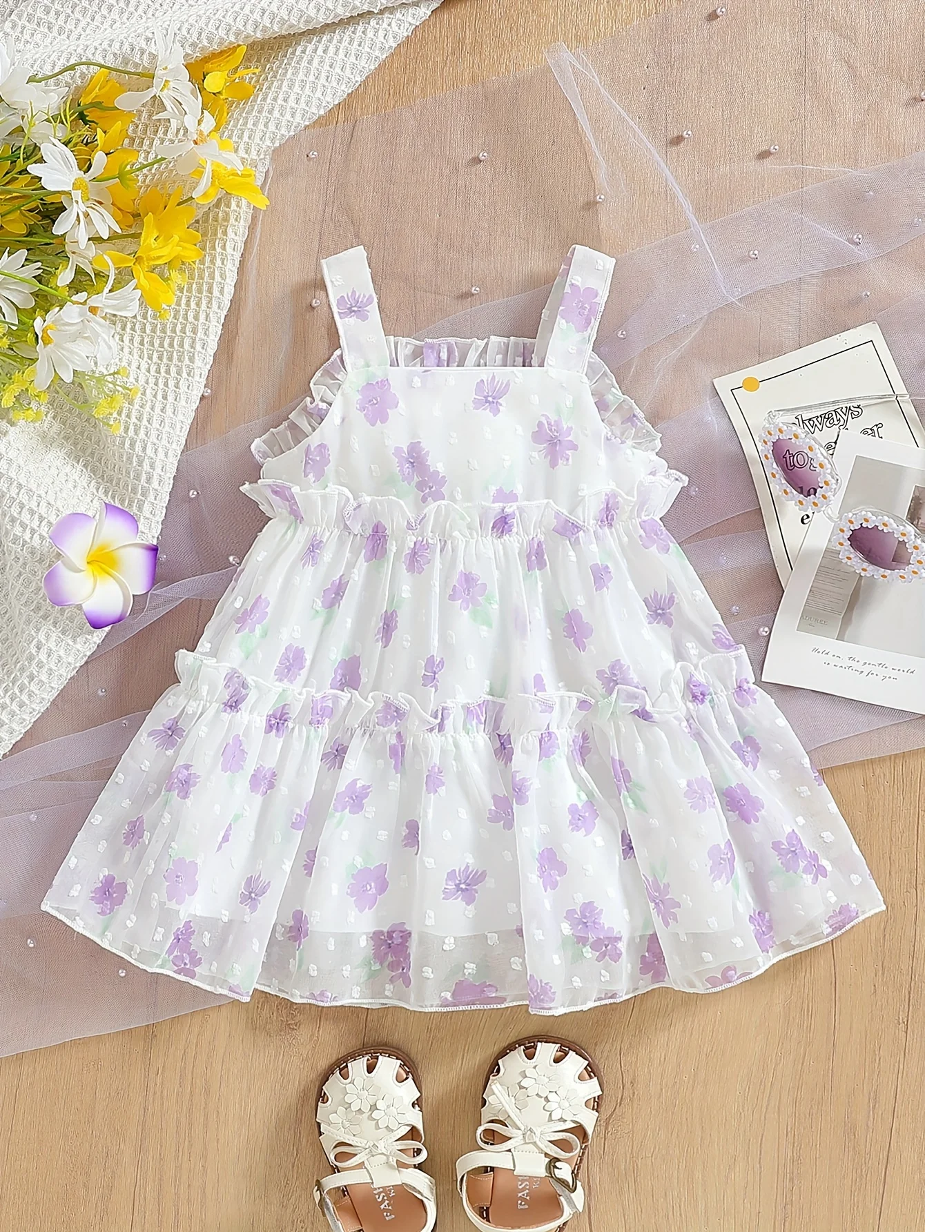 Baby meisjes zomer prinses bloemen strik ruche taartjurk brede band cami Valentijnsdag dagelijkse zoete elegante jurk