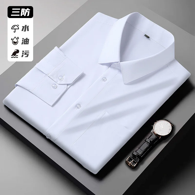 Summer Spring Men Shirts Long sleeve Plus size 12XL 9XL 10XL dress Fit shirt formal business Three prevention shirt 160KG Large