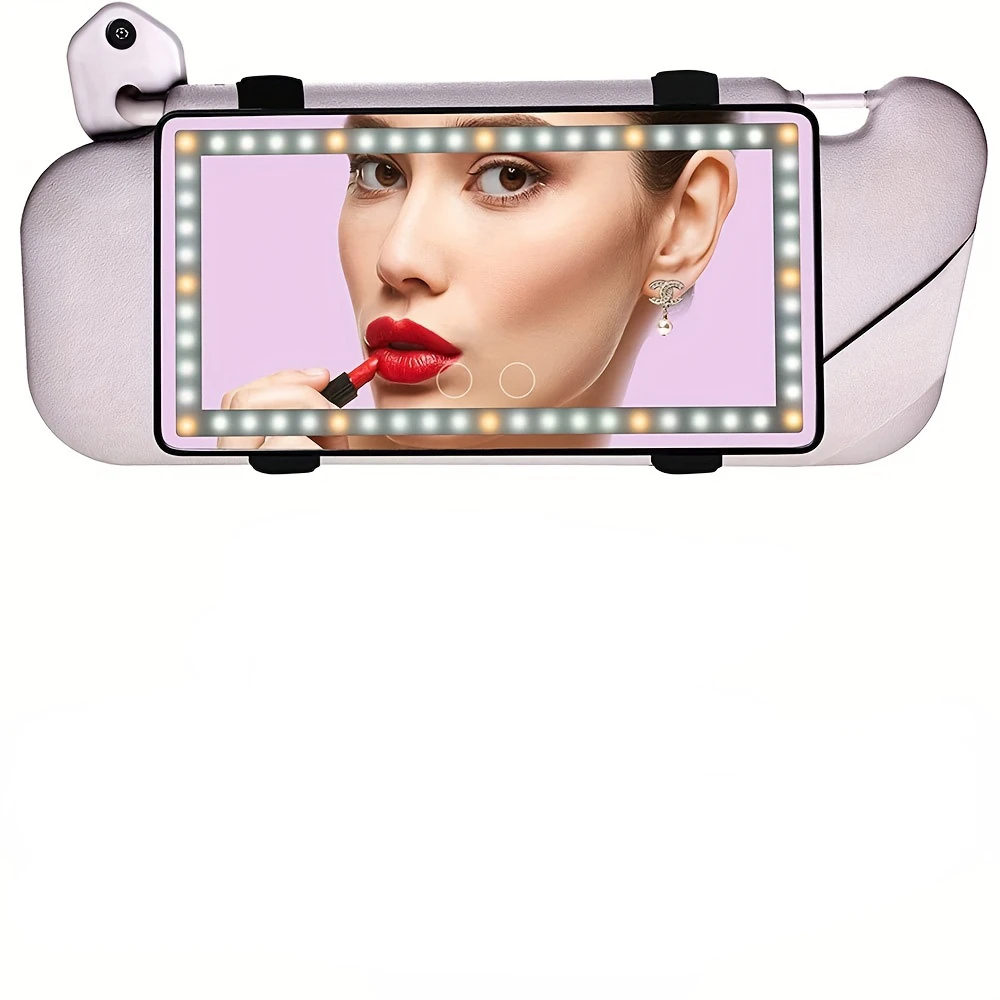 1pc Universal LED Sun Visor Makeup Mirror - Rechargeable, Dimmable  Control, 3 Lighting Modes for Day & Night, Perfect for Vanit