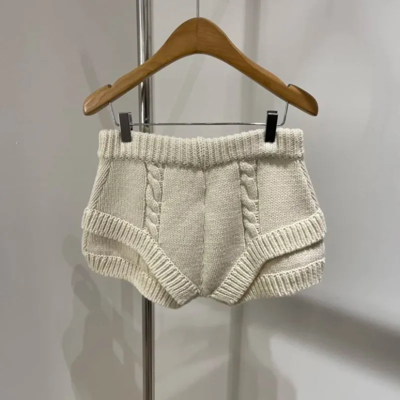 2025 الربيع بلون تنوعا Y2K الشارع موضة مثير محبوك السراويل النساء الكورية موضة سترة غير رسمية سليم سراويل صغيرة #2