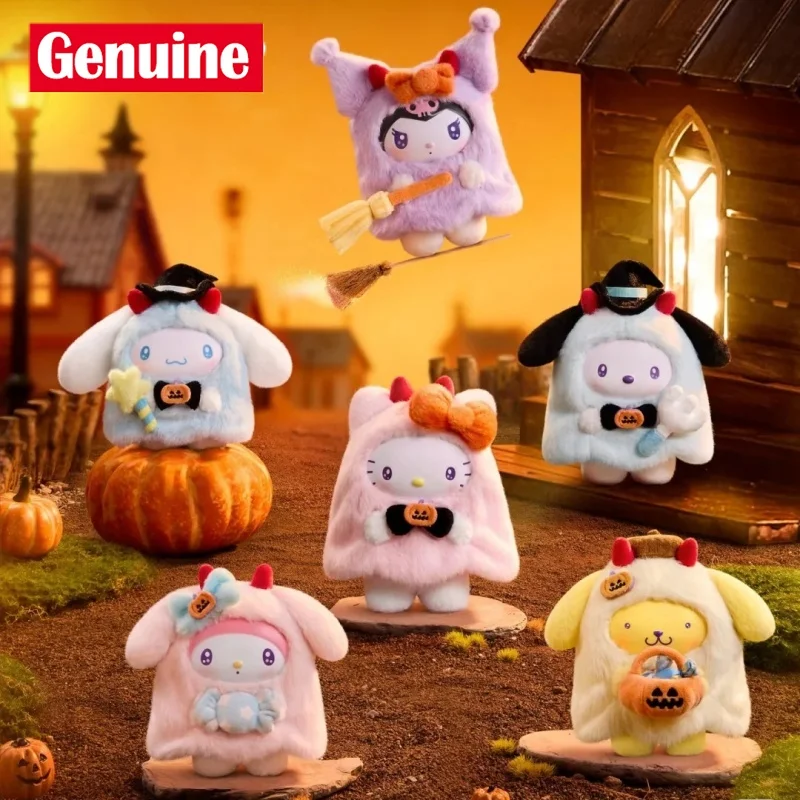 

Новая подлинная Sanrio, конфеты на Хэллоуин, карнавальная ночная серия, виниловая плюшевая глухая коробка, кавайная кукла, загадочная коробка, подарок другу на Хэллоуин