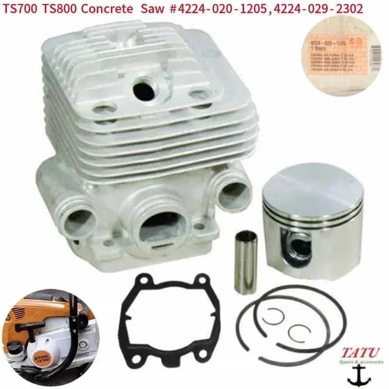 TS700 CYLINDER KIT 42240201205 56MM FOR STIHL TS800 CONCRETE SAW PISTON RING PIN CLIP BASE GASKET OVERHAUL  ASSEMBLY 42240292302