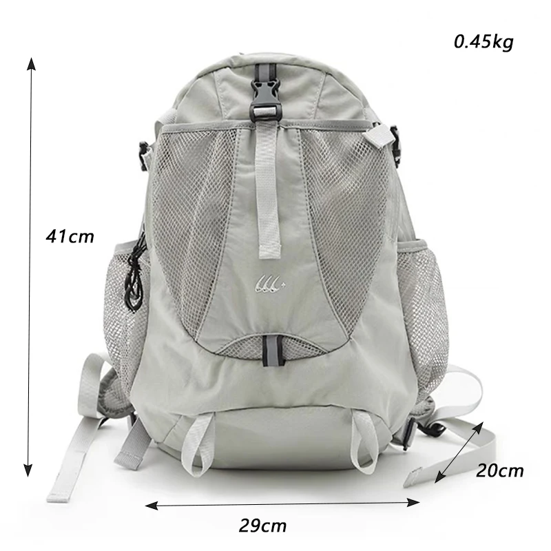 Y2K Aesthetic Backpack Street Fashion Casual Women's Bag Korean Style Retro Backpack with Reflective Strip Campus Backpack