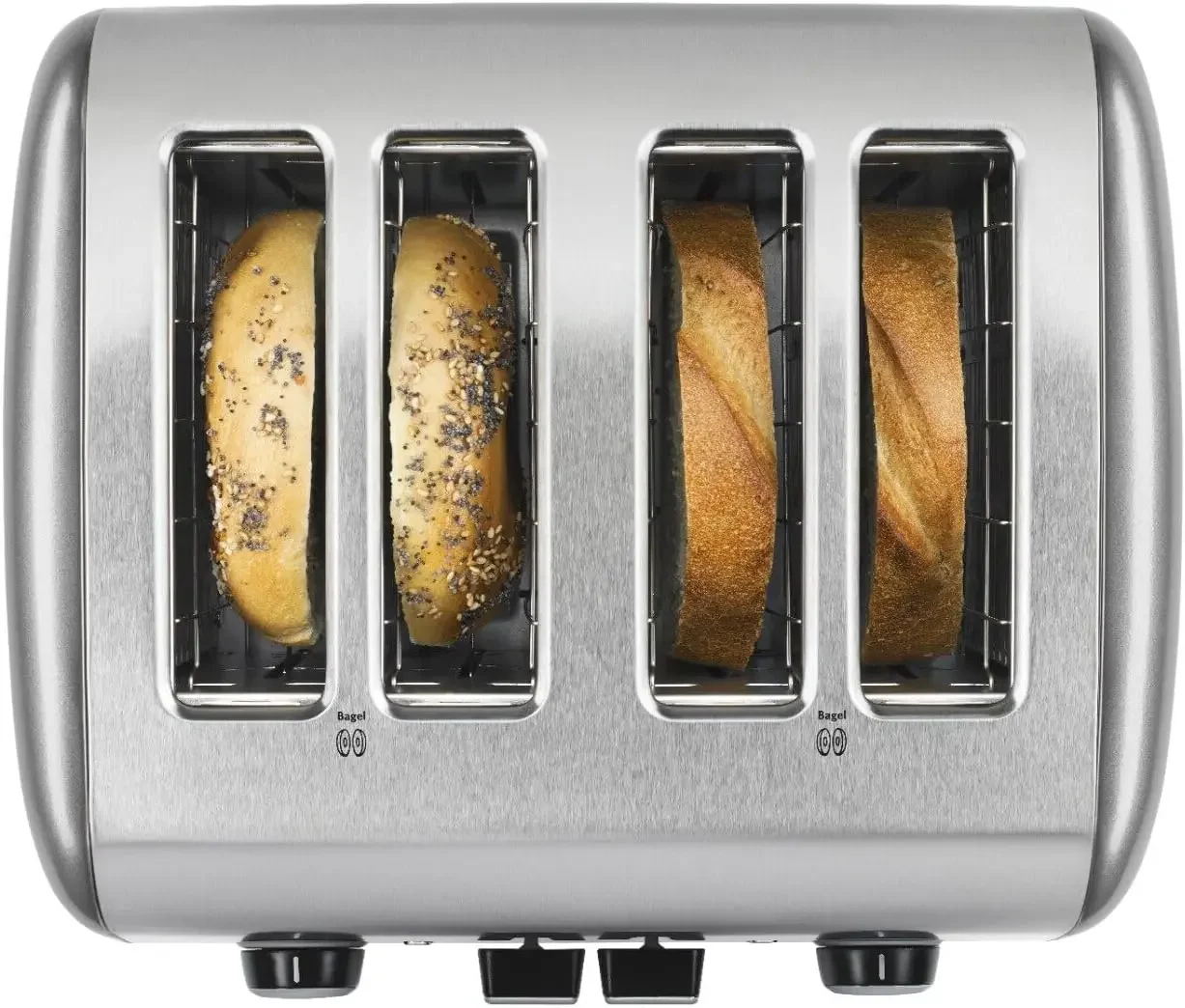 NEW NEW 4-Slice Toaster with Manual High-Lift Lever - KMT4115, Contour Silver