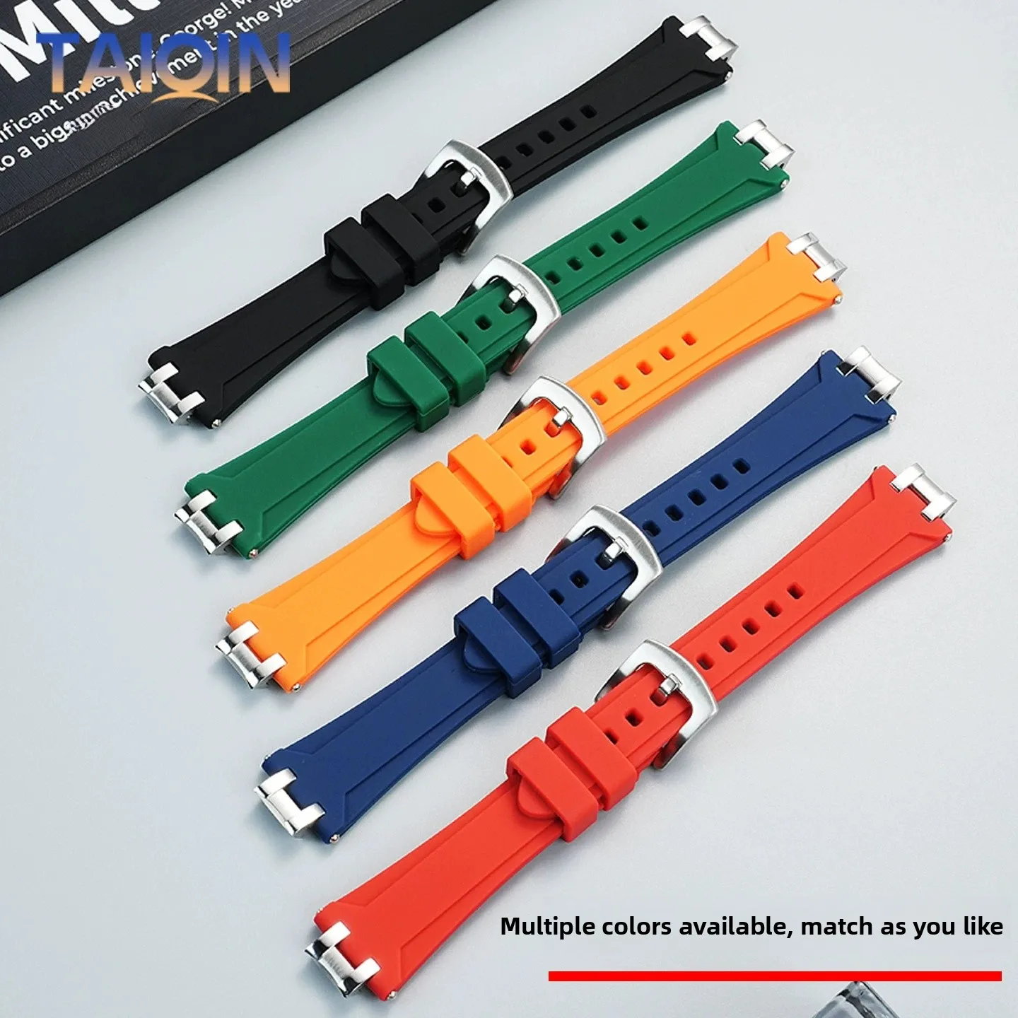 Quick Release siliconen Band Voor MAURICE LACROIX AIKON AI 1008 1018 1108 6008 6058 6038 6007 Metalen connector Rubber Horloge band