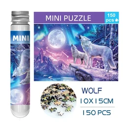 150PCS Mini Test Tube Jigsaw Puzzle The Wolf Decompression Toys Fidget Toys Famous Painting Puzzle Family Game Educational Toy