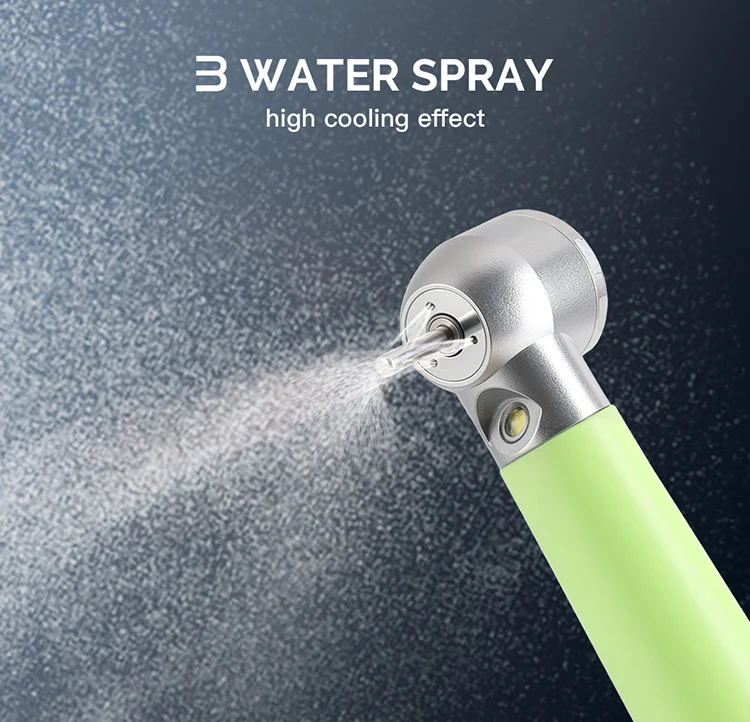 AZDENT 2/4 Löcher Dental High Speed Handstück LED Integrieren E-generator Push Button Rotor Patrone Keramik Lager 3 wasser Spray – Detail 6