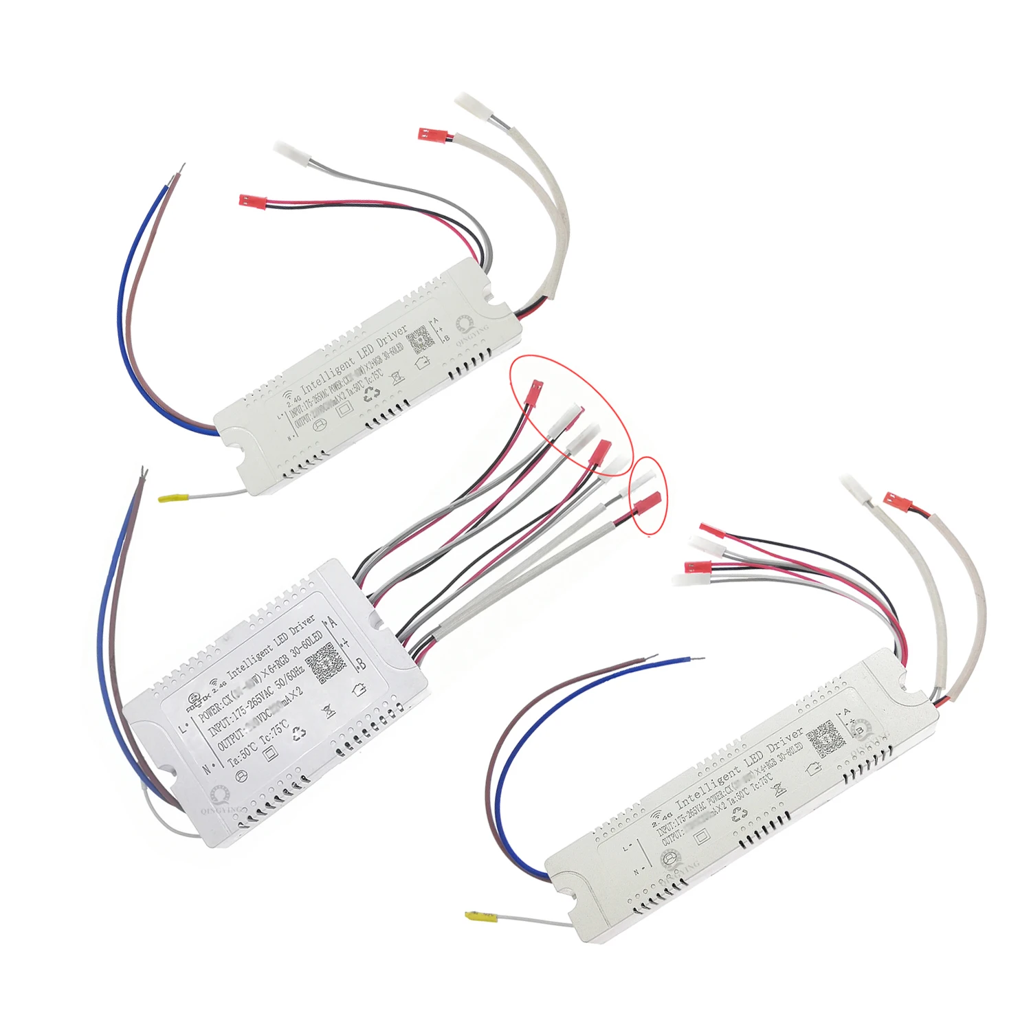 1pcs Intelligent LED Driver + RGB 30-60LED 25-40Wx2 37-50Wx2 x4 x6 37-60Wx4 x2 x6 Dimming&Color-Changeable Power Supply